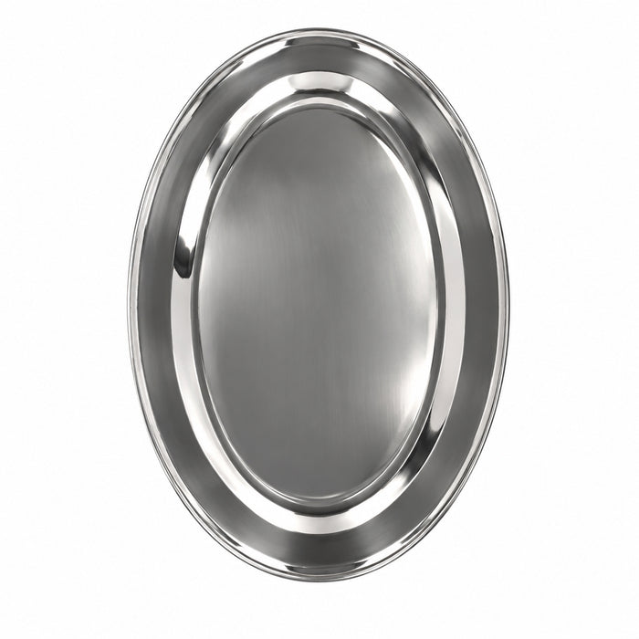 40cm s/steel oval plate