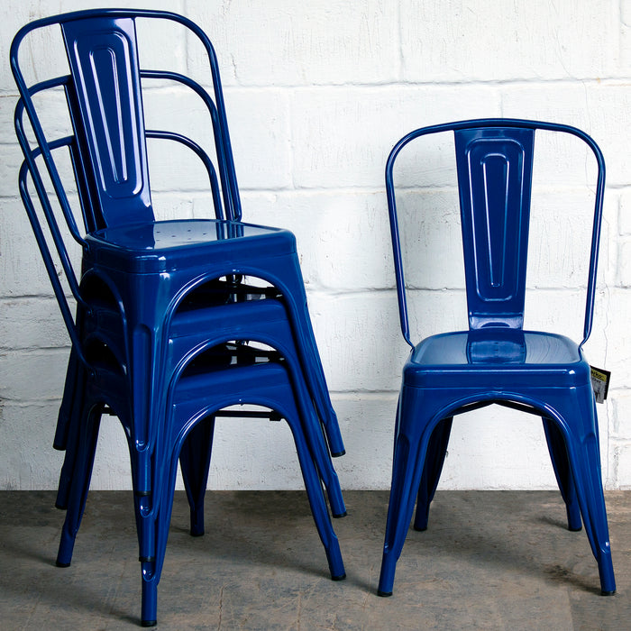 Tolix Style Siena Chair - Marine Blue