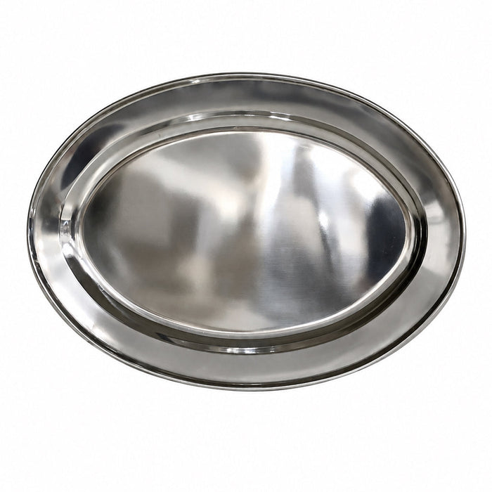 35cm Oval stainless plate