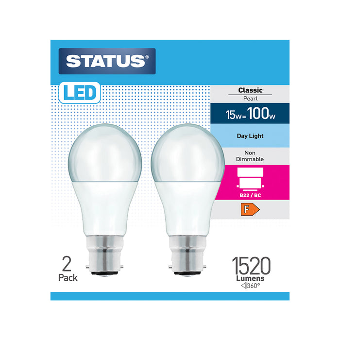 LED Light Bulbs BC 15w = 100w 2pc