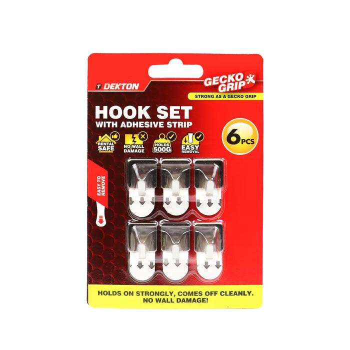Gecko Grip Chrome Adhesive Hook Set