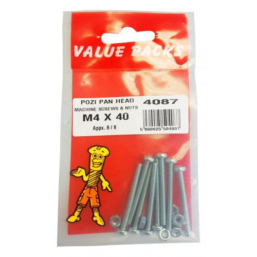 Pozi PAN Machine Screws & Nuts