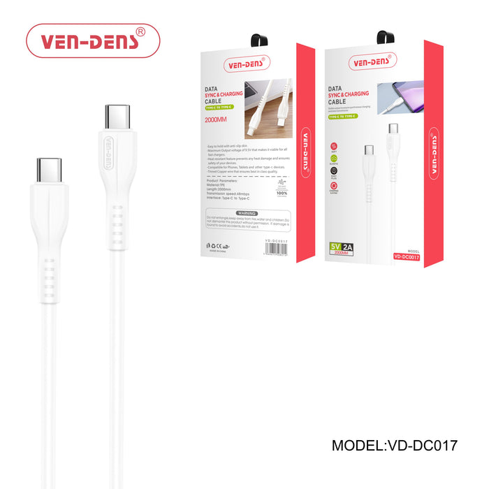Type C to C Charging Cable 2A White