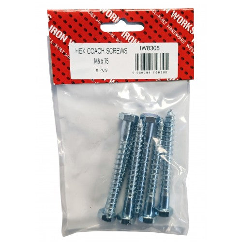 Coach Screws M8 X 75
