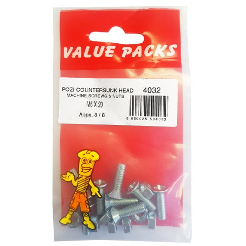 Pozi CSK Machine Screws & Nuts