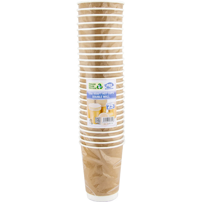 Drink Cups Double Wall 12oz & Lids 50pc