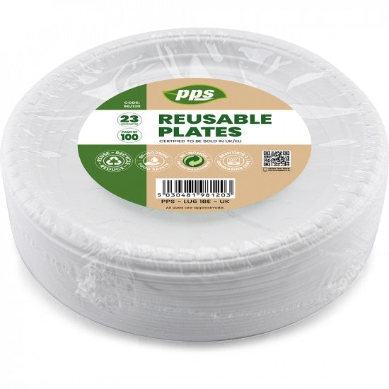 Reusable Plastic Plate 9" 100pc