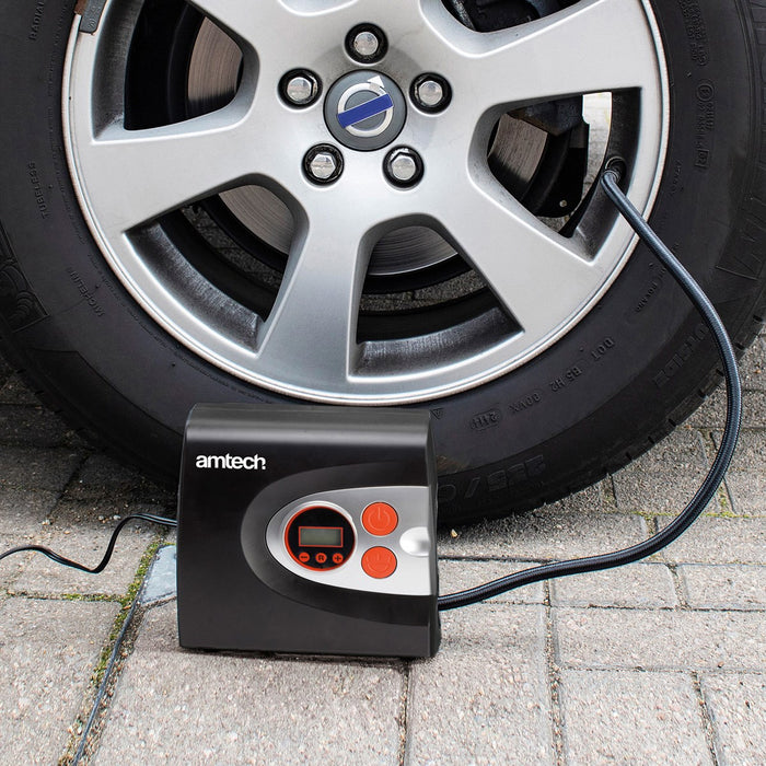 Air Compressor Tyre Pump with LED Light 12V