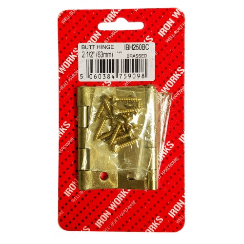 Butt Hinge Electric Brassed 2 1/2''