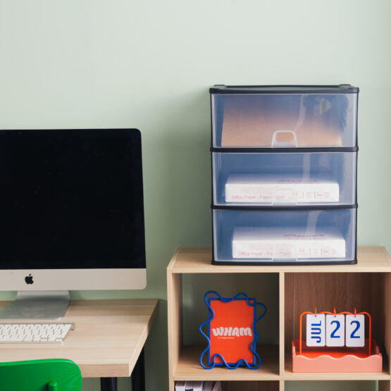 Organise Drawers Large 3D Black/ Clear