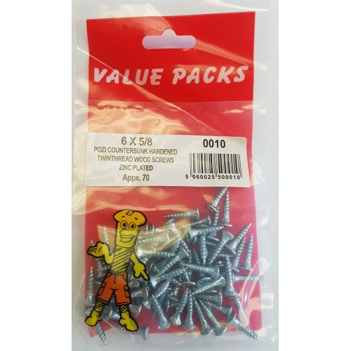 Twinthread Screws 6 x 5/8"