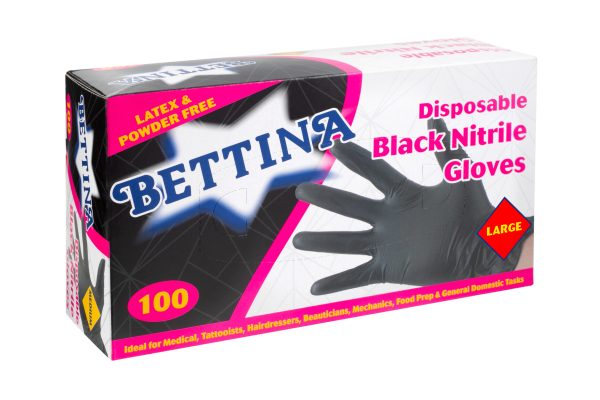 Black Nitrile Gloves 100pk M