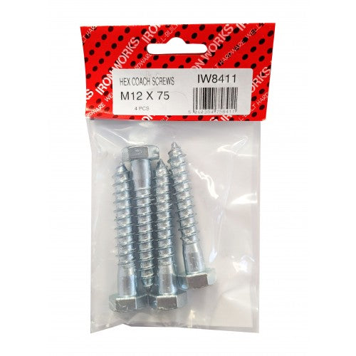 Coach Screws M12 X 75