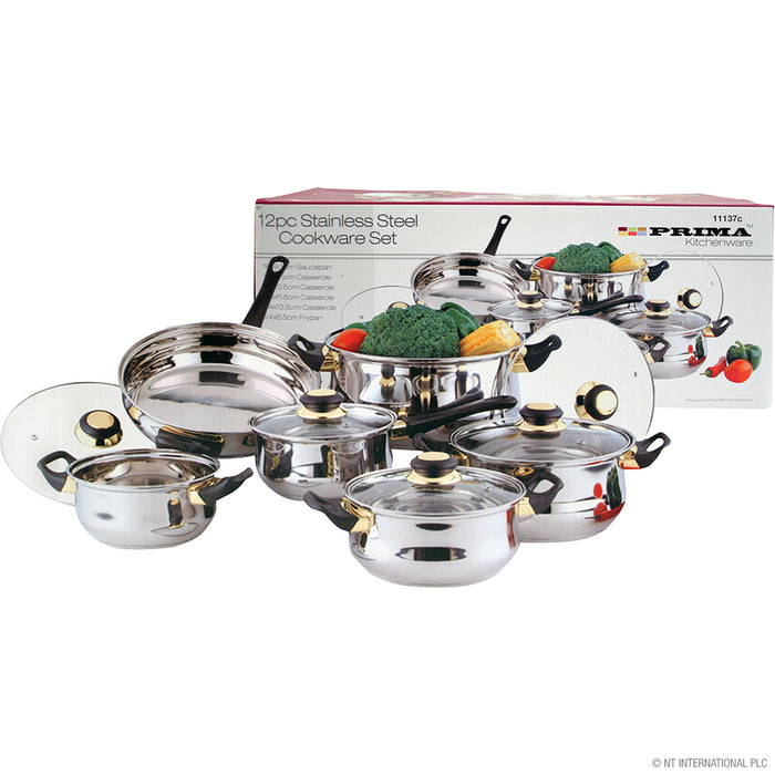Cookware Set 12pc Stainless Steel