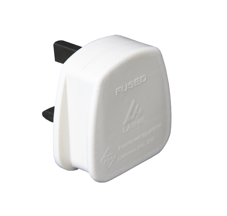 3 Pin BS Plug White 13Amp