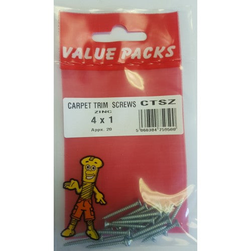Carpet Trim Zinc Screws 4 X 1