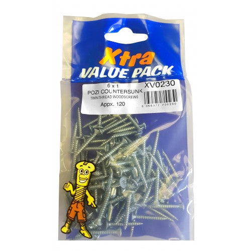 Twinthread Screws 6 X 1"