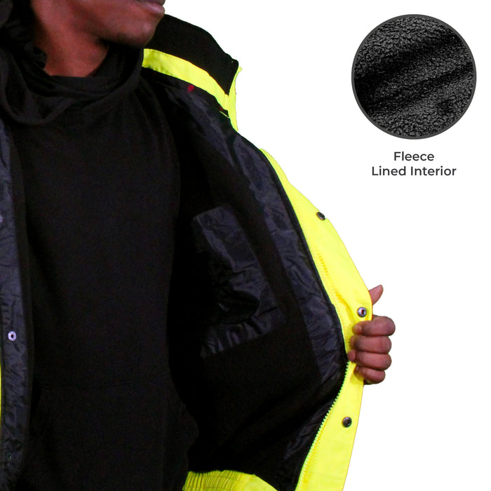 Hi Vis Bomber Fleece Lined XL