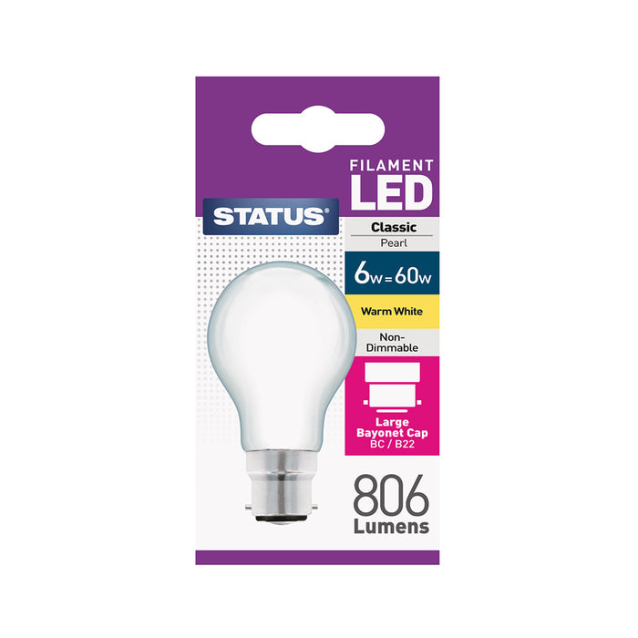 Filament LED A60 GLS BC 60W