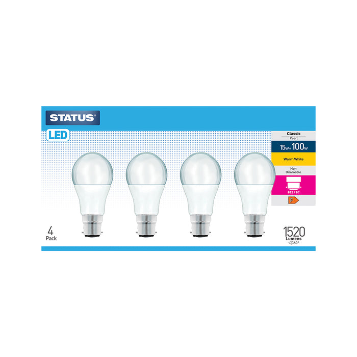 LED Light Bulbs BC 15w = 100w 4pc