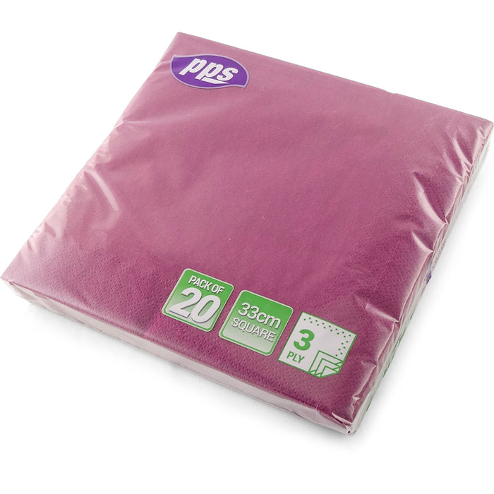 Burgundy Napkin 33cm 20pc