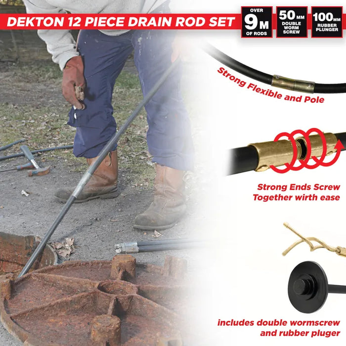 Drain Rod Set 12pc