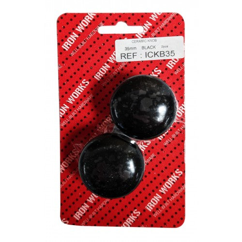 Ceramic Knob Black 35mm