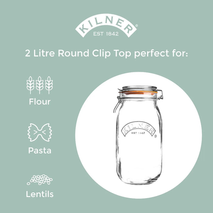 Kilner Clip Top Round Jar 2L