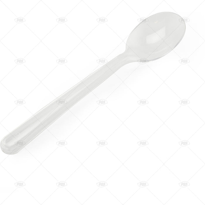 Heavy Duty Reusable Plastic Spoon Clear 50pc
