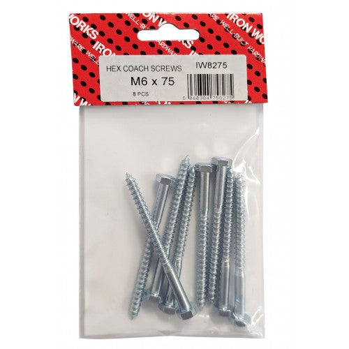 Coach Screws M6 X 75