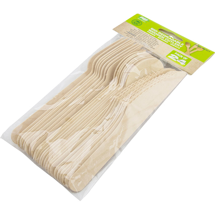 Assorted Wooden Cutlery 24pc