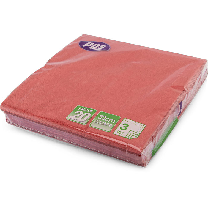 Red Napkin 33cm 20pc