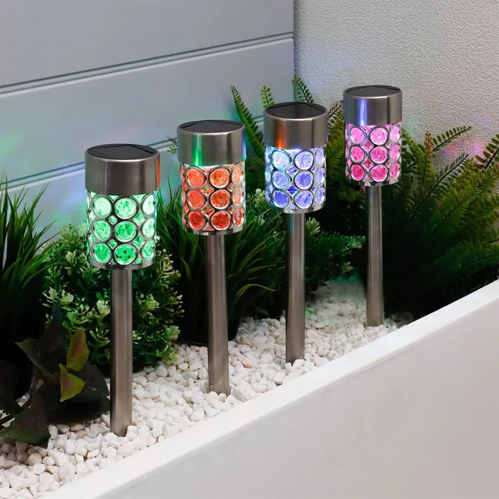 Solar Crystal Stake Lights 4pc
