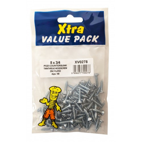 Twinthread Screws 8 X 3/4"