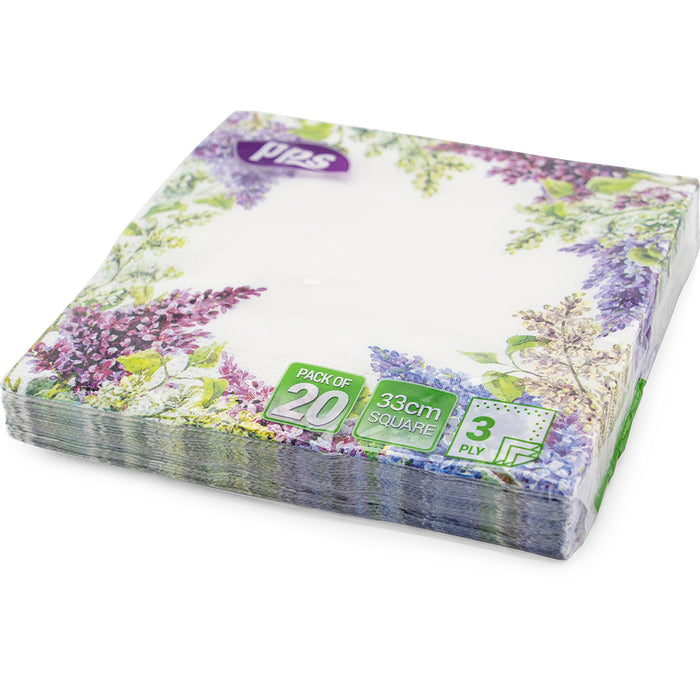 Purple Lavender Napkin 33cm 20pc