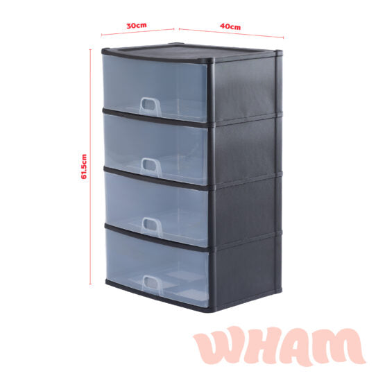 Organise Drawers Large 4D Black/ Clear