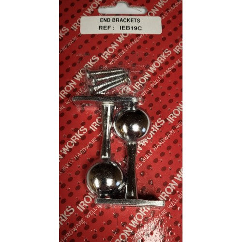 End Brackets Chrome 19mm