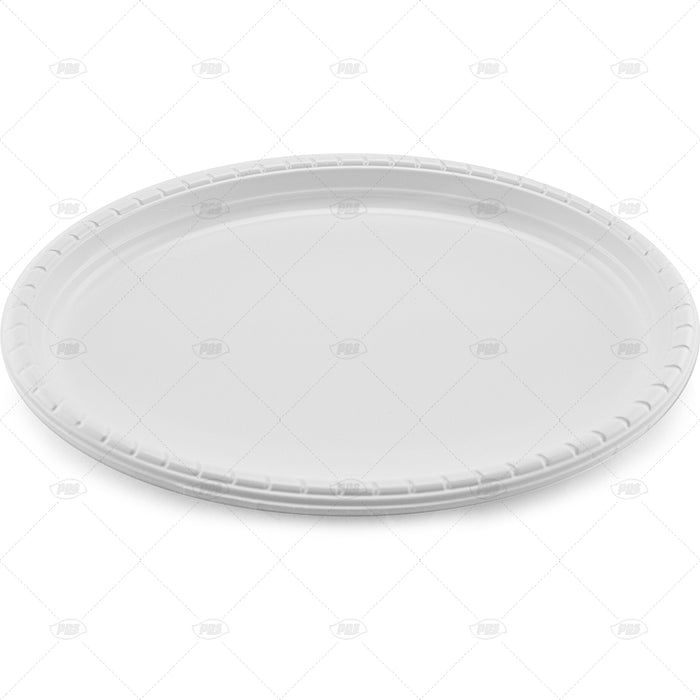 Plastic Oval Plate White 26cm 6pc