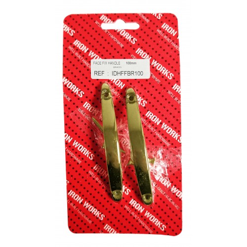 Door Handle Face Fix Brassed 100mm