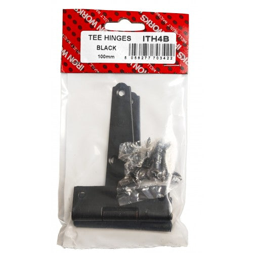 Tee Hinges Black 4"