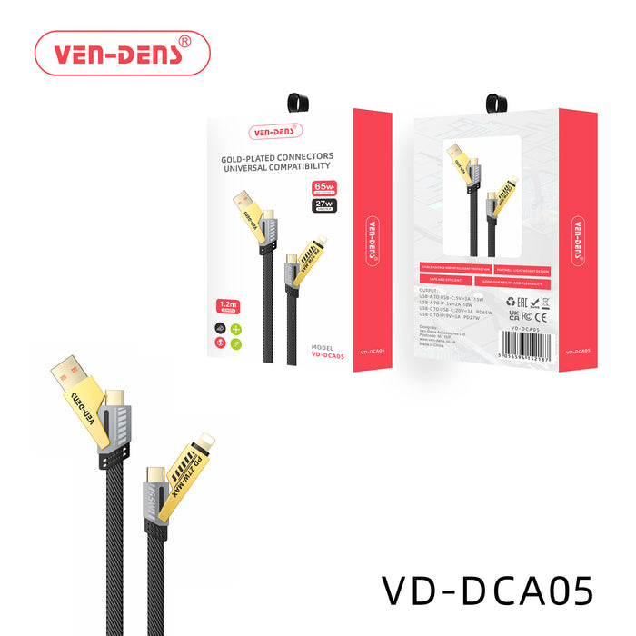 4 in 1 gold plated connectors universal compatibility 65w