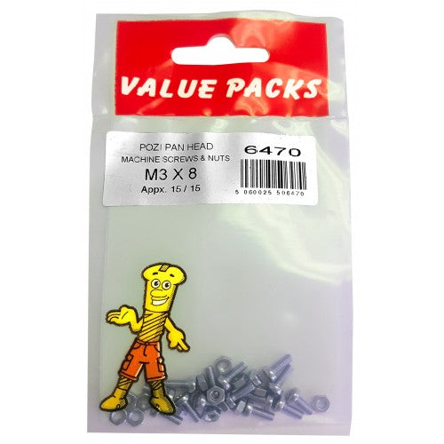 Pozi PAN Machine Screws & Nuts