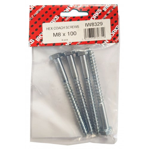 Coach Screws M8 X 100