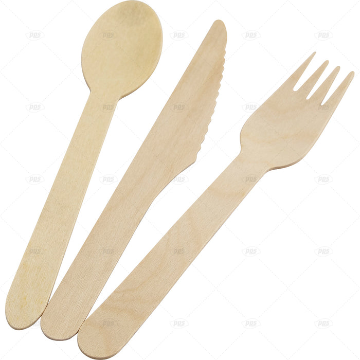 Assorted Wooden Cutlery 24pc