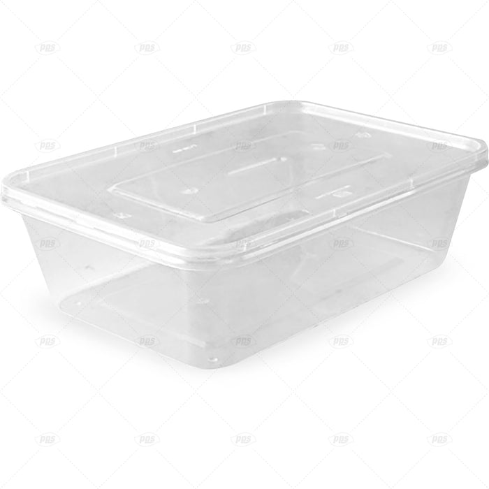 500ml Plastic Food Container/Lid 250pc