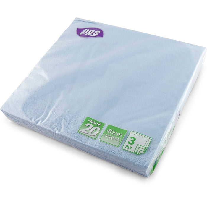 Light Blue Napkins 40cm 20pcs