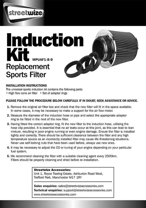 Urban X Large Chrome Blue Funnel Induction Filter Kit