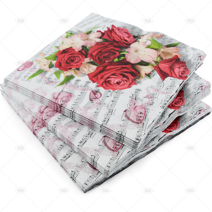 Red Rose Music Note Design 33cm 20pc