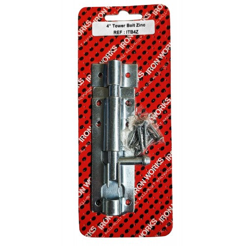 Tower Bolts Zinc 4"