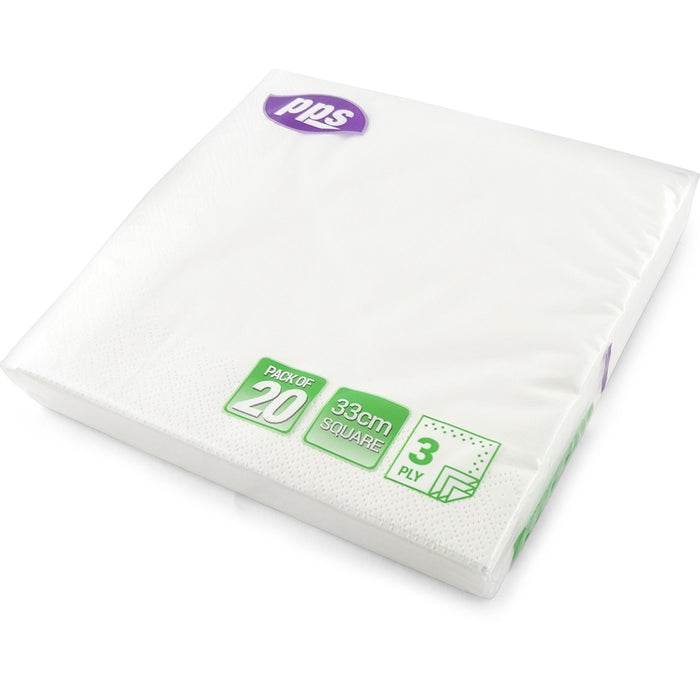 White Napkin 33cm 20pc